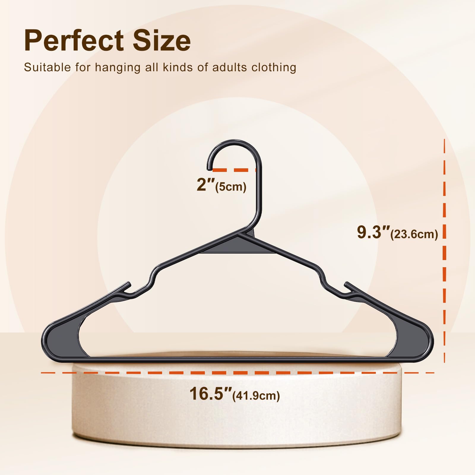 House Day hangers with notched shoulder grooves prevent slipping for strappy tops.