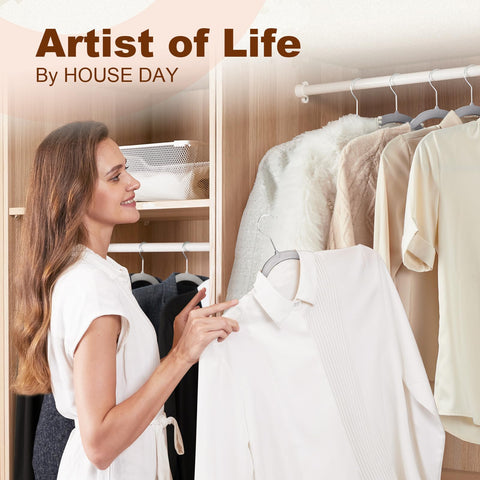 HOUSE DAY space-saving design frees closet room.