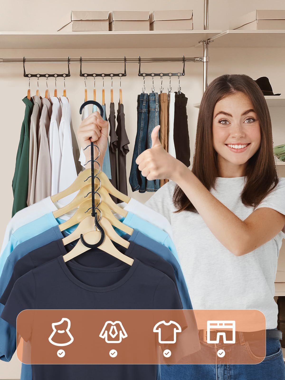 House Day heavy clothes hanger designed for bulky coats and jackets with secure grip and organization.