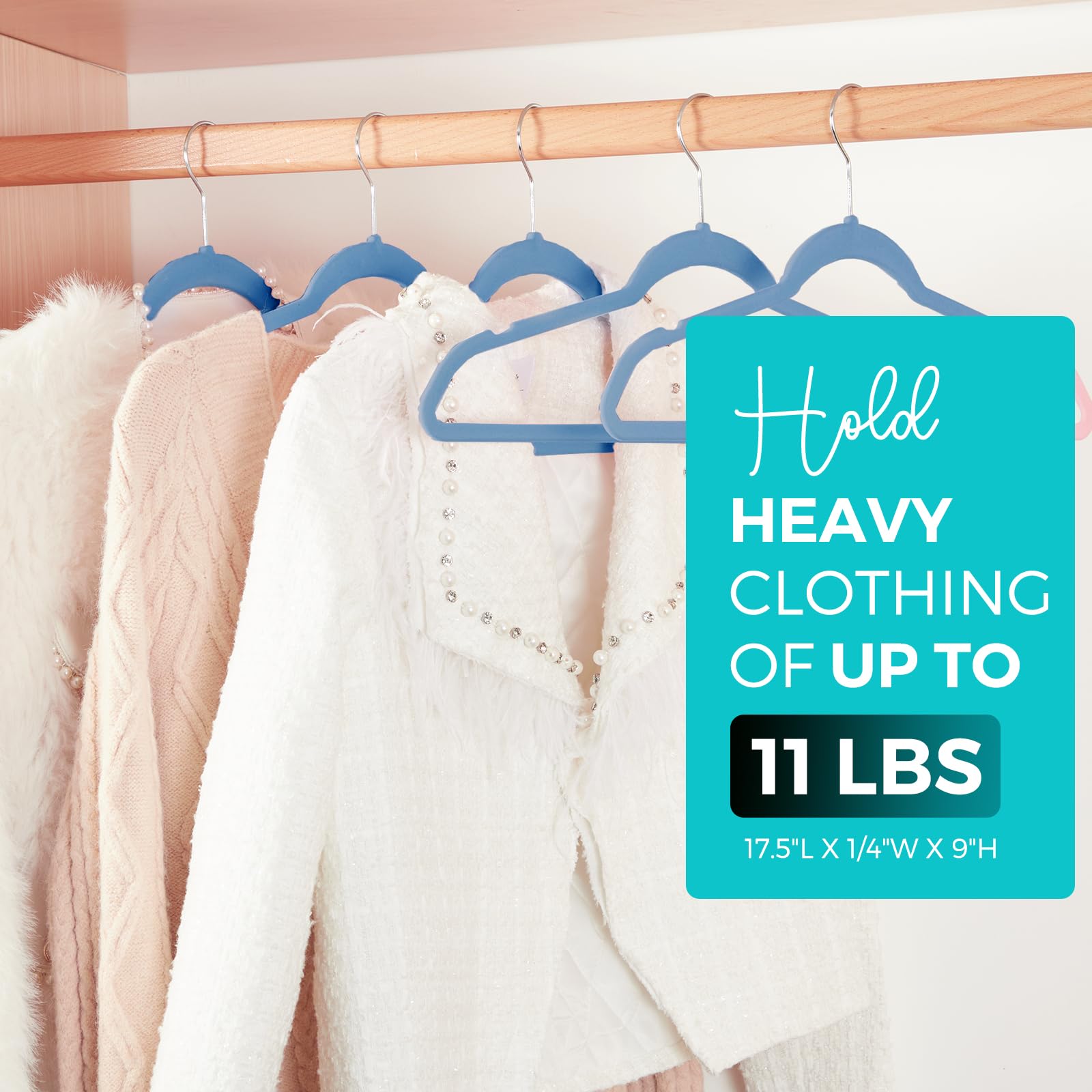 HOUSE DAY heavy-duty ABS construction supports coats up to 11 pounds.