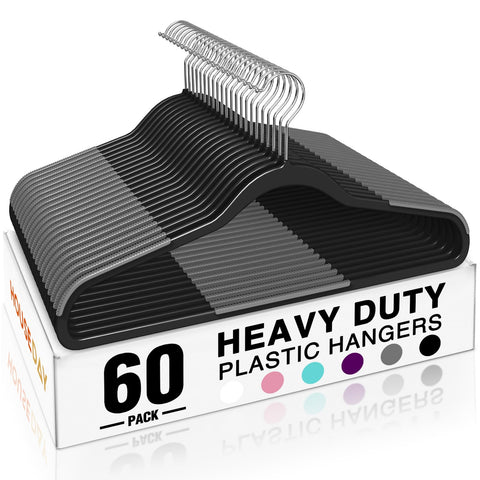 HOUSE DAY heavy-duty plastic hanger in a 60-pack for sturdy garment support