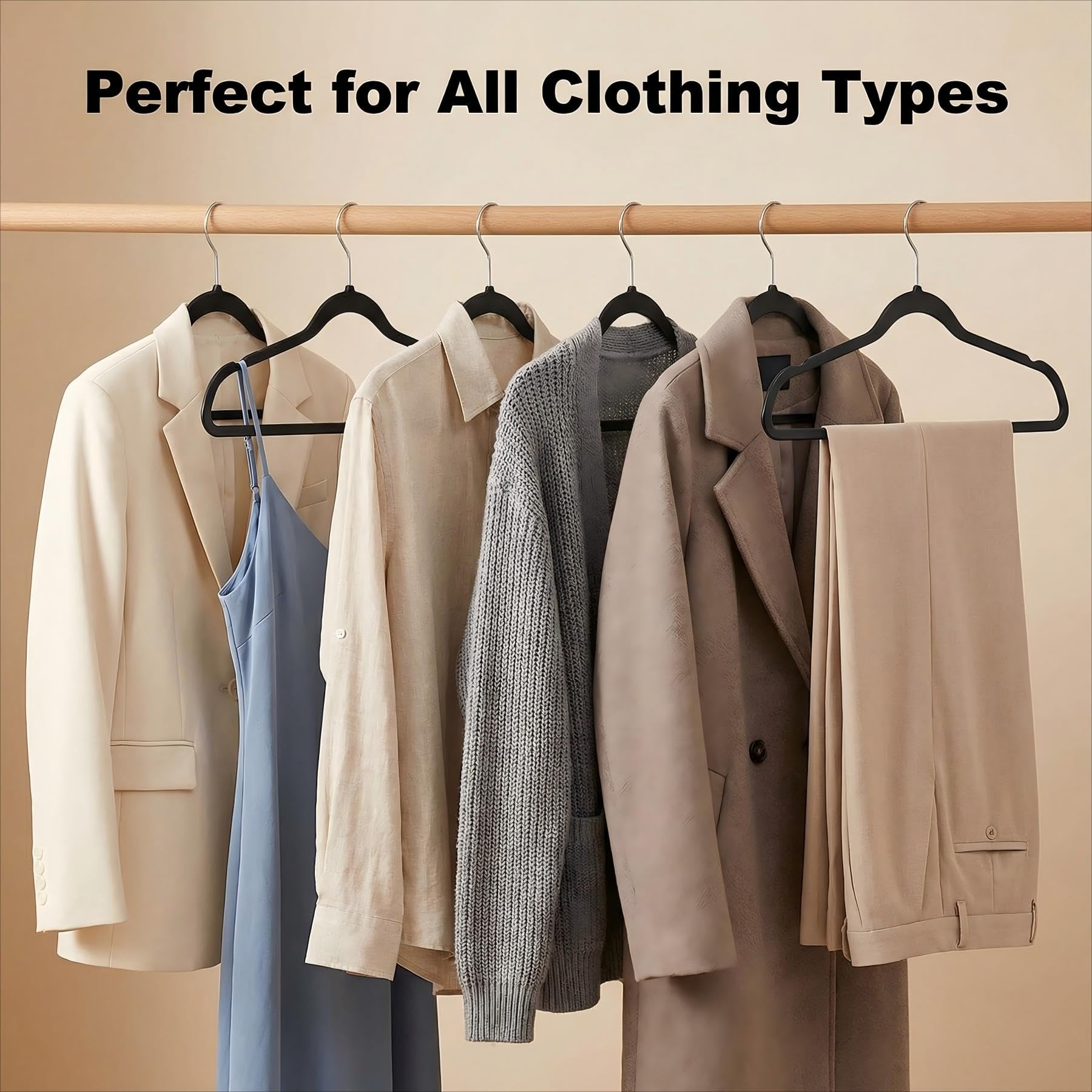 HOUSE DAY heavy-duty hanger with reinforced shoulders ideal for coats and jackets in a closet