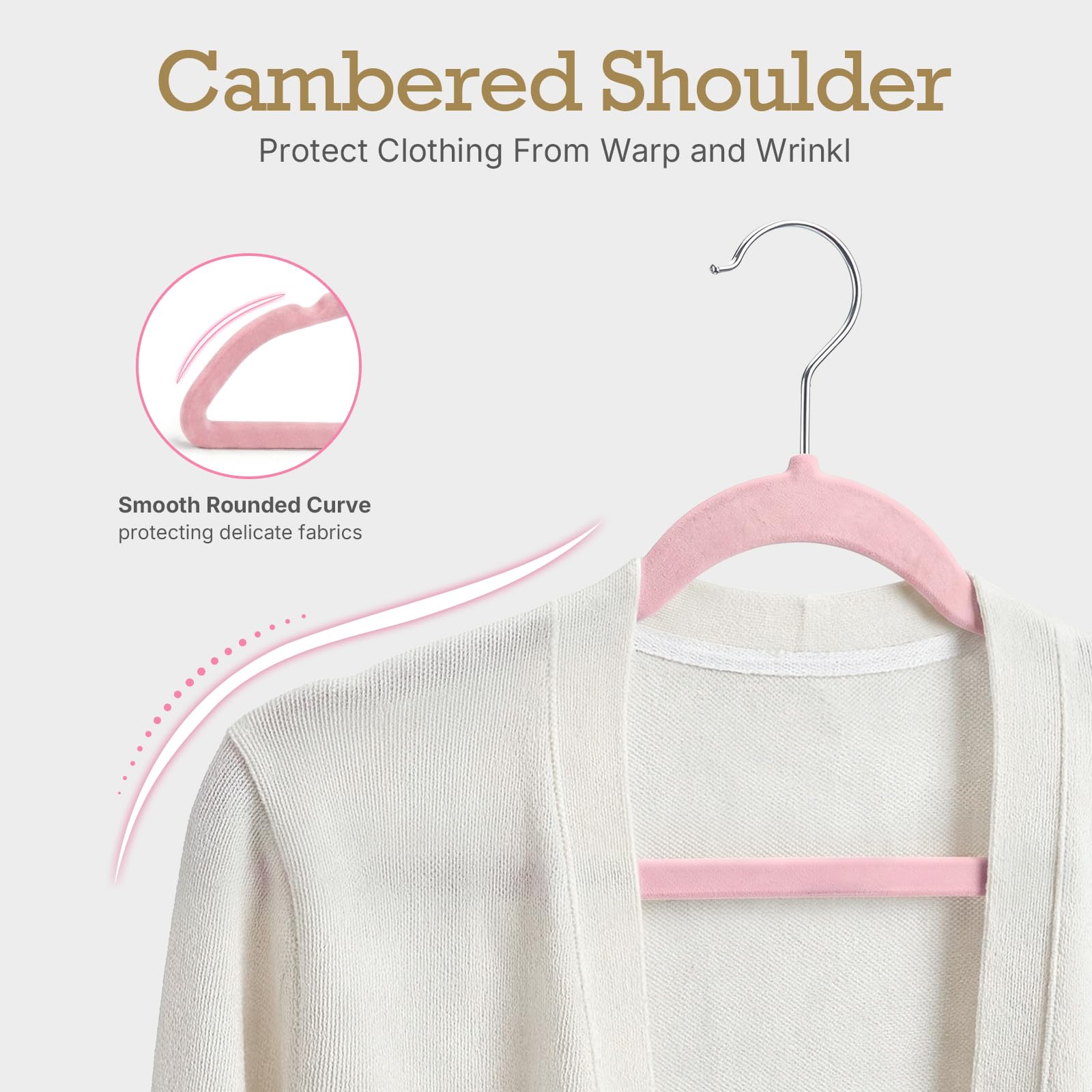 HOUSE DAY heavy-duty velvet hangers hold coats and shirts without slipping.