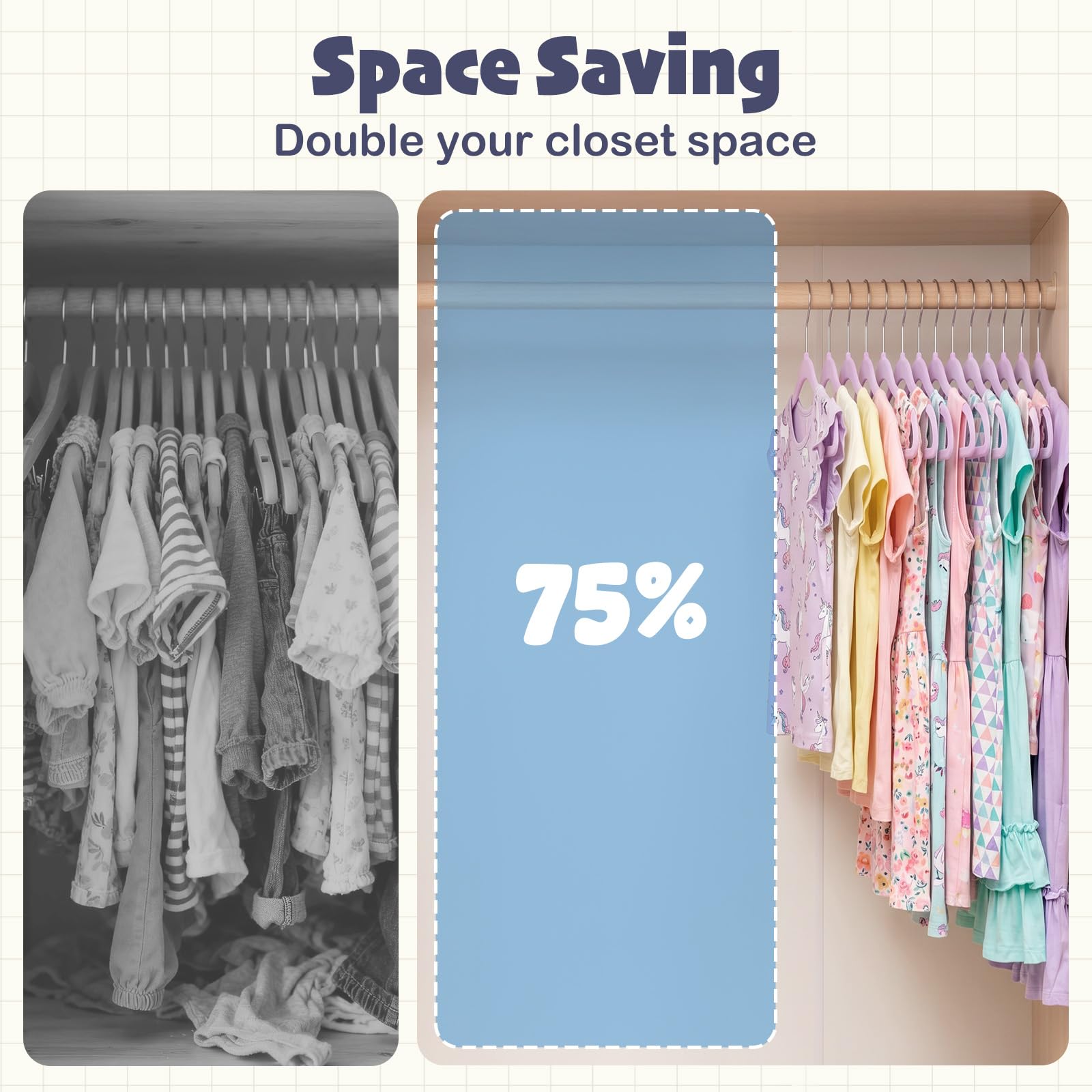 House Day ideal for baby, toddler, and kids closets in small spaces.