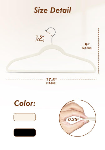 House Day Ivory Velvet Hangers sturdy 10 lb hook with durability.