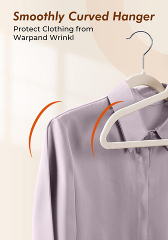 House Day Ivory Velvet Hangers 17.5-inch length fits standard wardrobes.