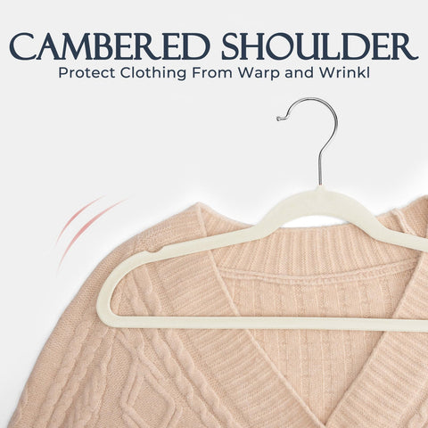 HOUSE DAY Ivory Velvet Hangers 40-pack packaging for bulk closet upgrade.