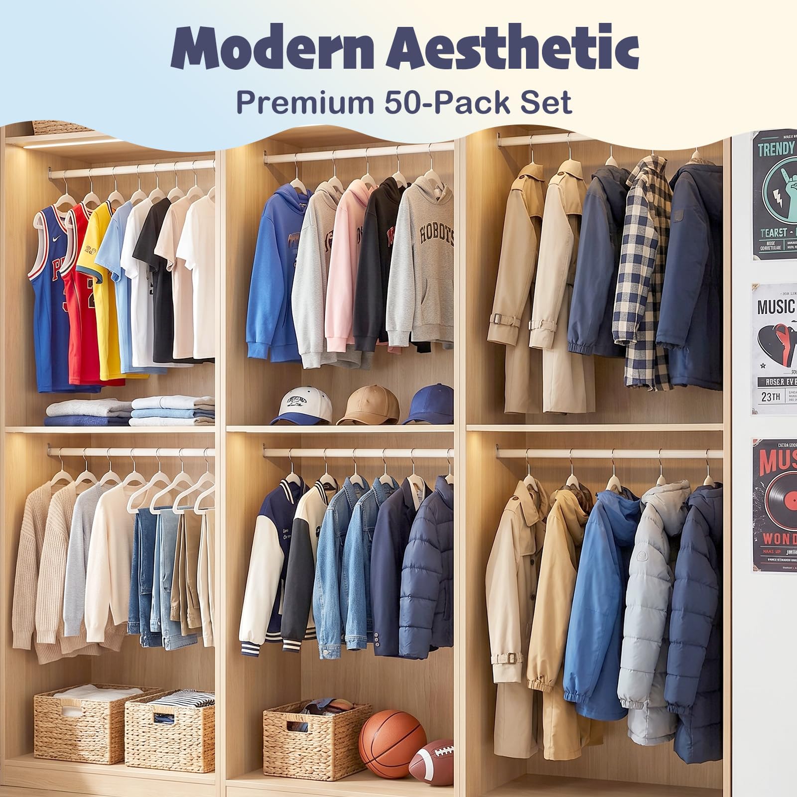 HOUSE DAY pack in closet demonstrates organized wardrobes