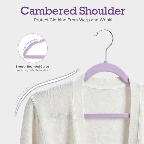 House Day Lt-Purple Velvet Hangers 360-degree hook offers versatile hanging.