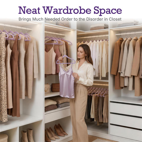 House Day Lt-Purple Velvet Hangers bulk pack for homes and shops.