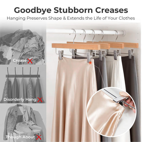 House Day 20-piece natural wood hanger set for a uniform closet look.