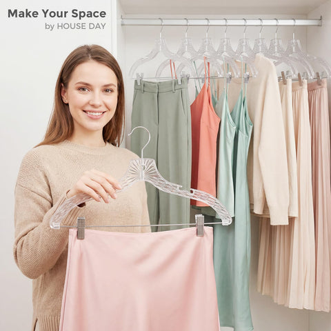 House Day non-slip clip hangers keeping heavy fabrics in place.