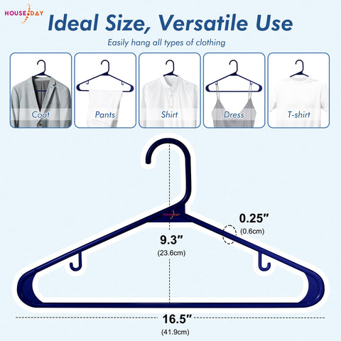 HOUSE DAY hangers with non-slip hooks secure garments safely