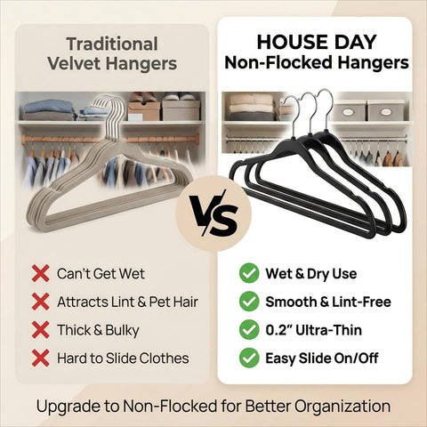 HOUSE DAY non-slip notches keep delicate fabrics secure and wrinkle-free
