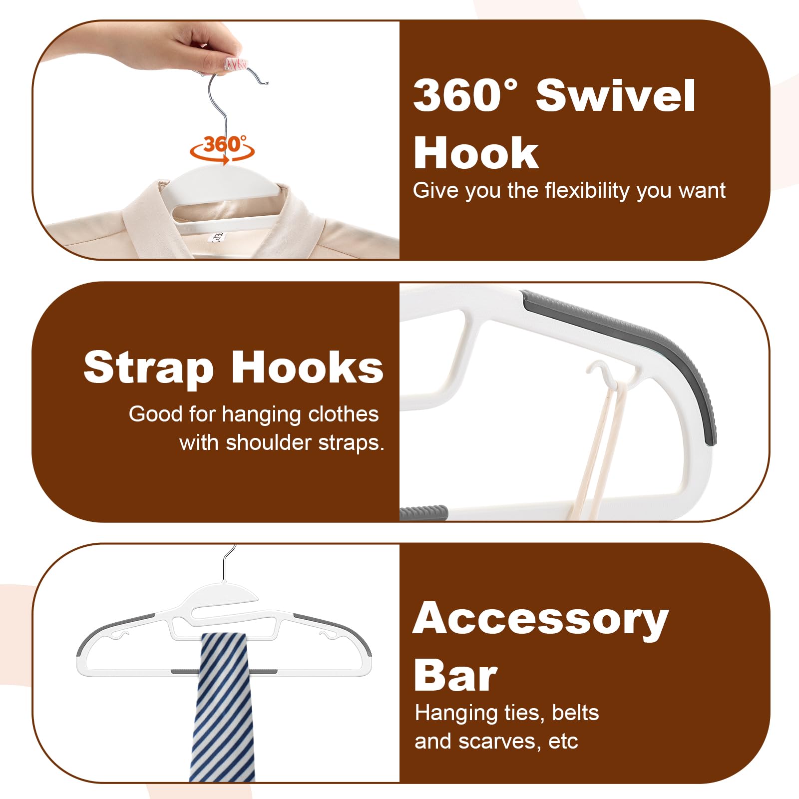 HOUSE DAY non-slip pads on shoulders and bottom hold clothes securely.