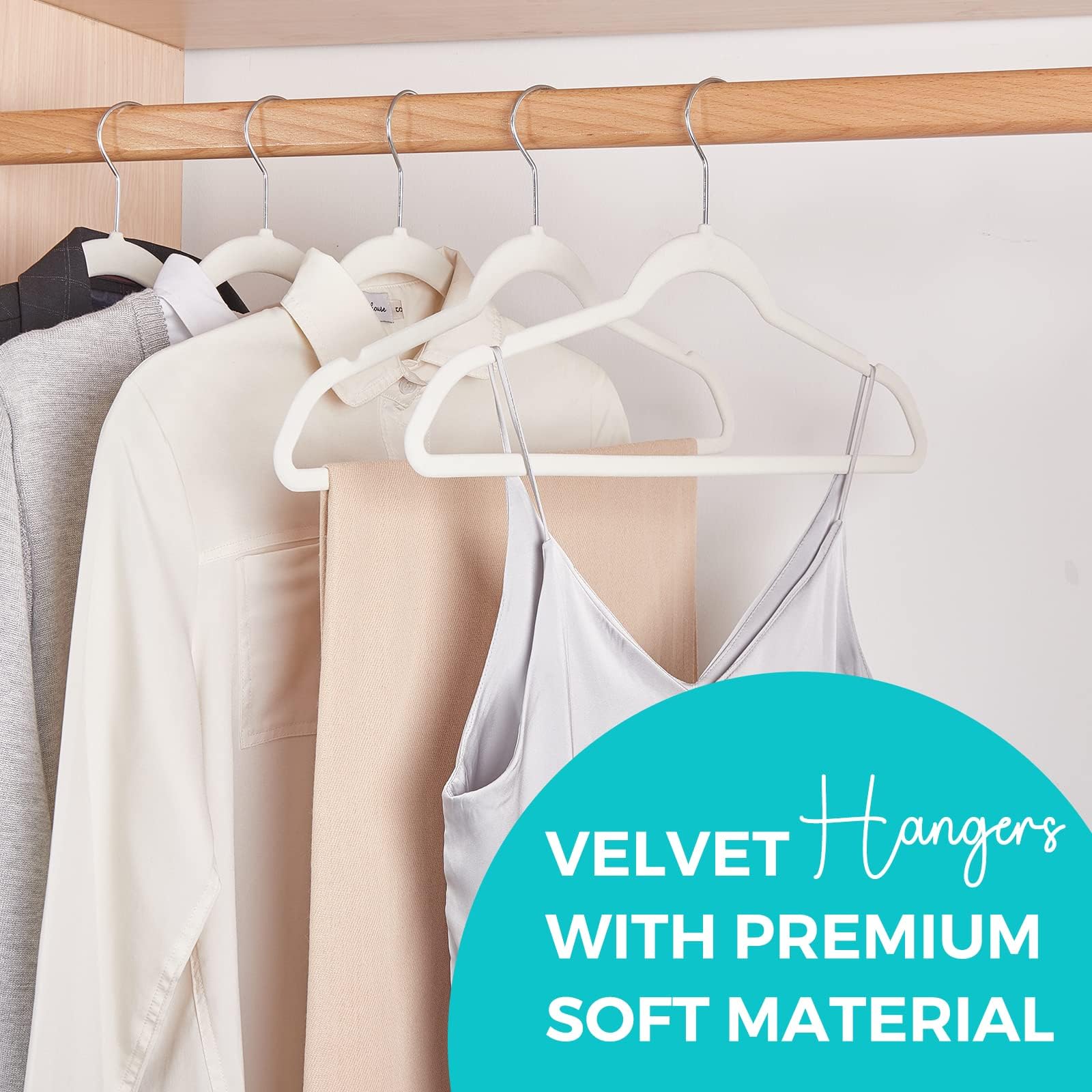 House Day non-slip shoulder design keeps garments in place and maintains shape.