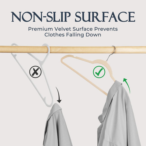 House Day hanger shows non-slip shoulder design to keep clothes in place