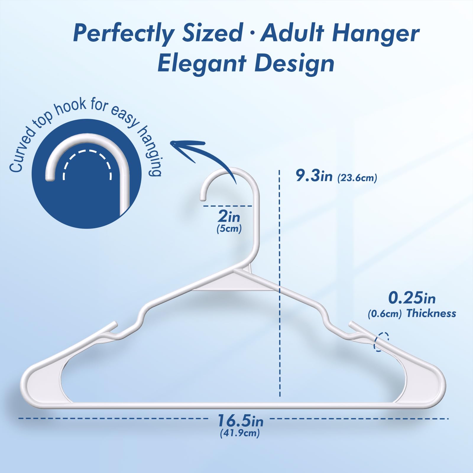 HOUSE DAY hangers feature notched grooves to hold straps securely.