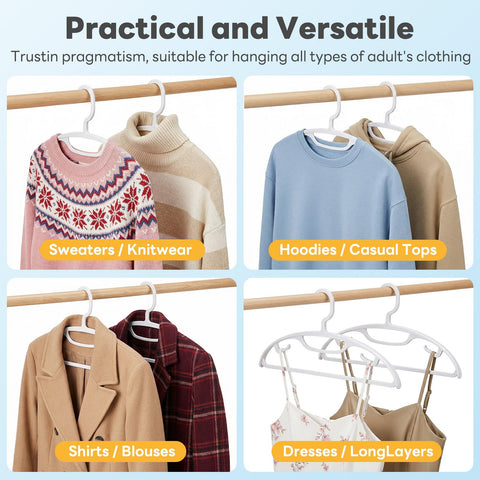 HOUSE DAY plastic hanger with non-slip hook keeps garments secure