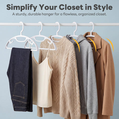 HOUSE DAY plastic hanger built-in tie bar keeps accessories organized