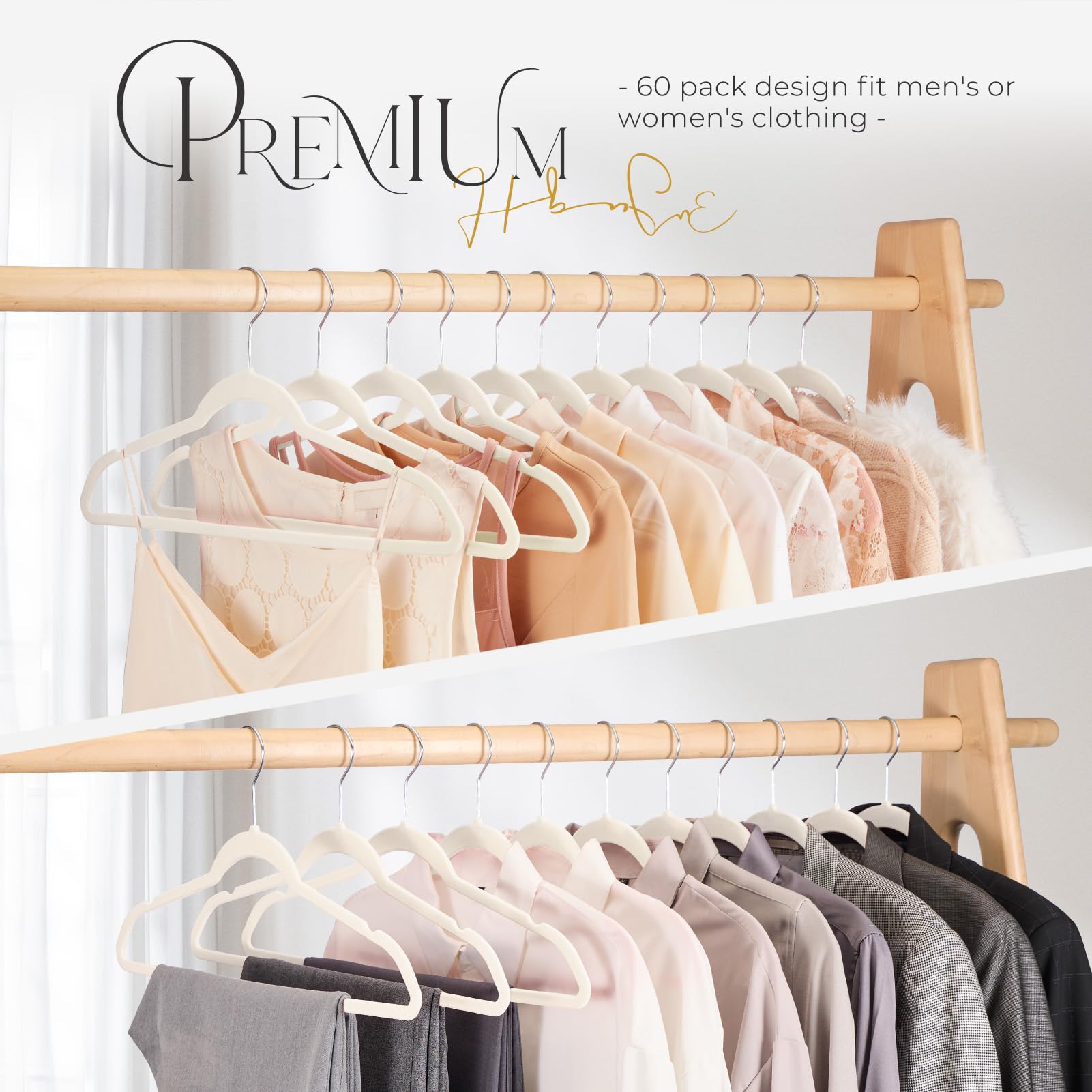 HOUSE DAY Premium hanger set arrives boxed for simple wardrobe updates.