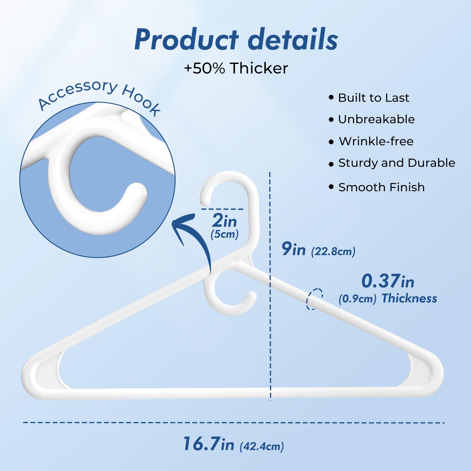 HOUSE DAY hanger offers 20 lb capacity for jackets and denim