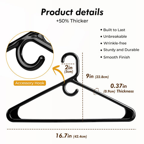 HOUSE DAY premium heavy-duty hangers 38-pack in closet for coats and jackets