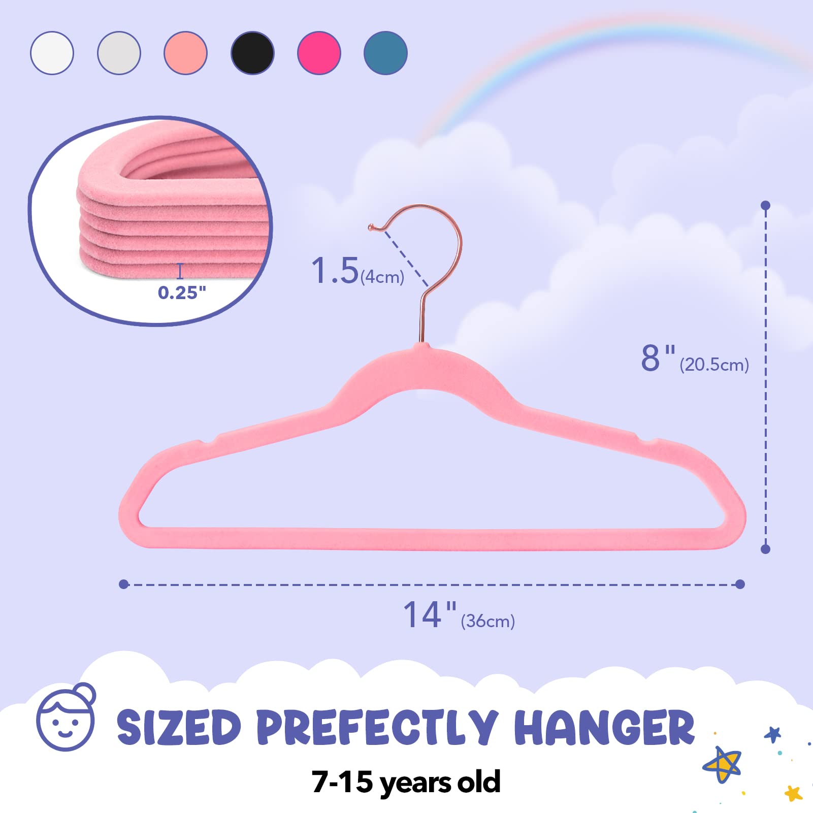 House Day premium 60-pack kids hangers for durable closet organization