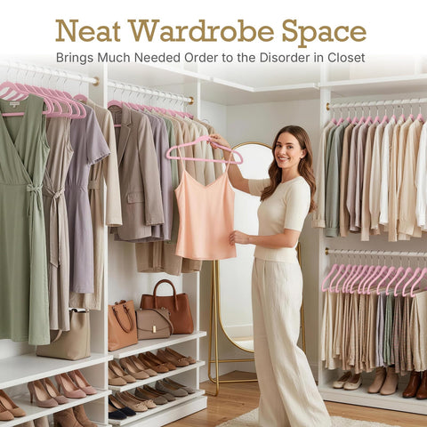 HOUSE DAY premium slim hangers boost closet organization and storage.