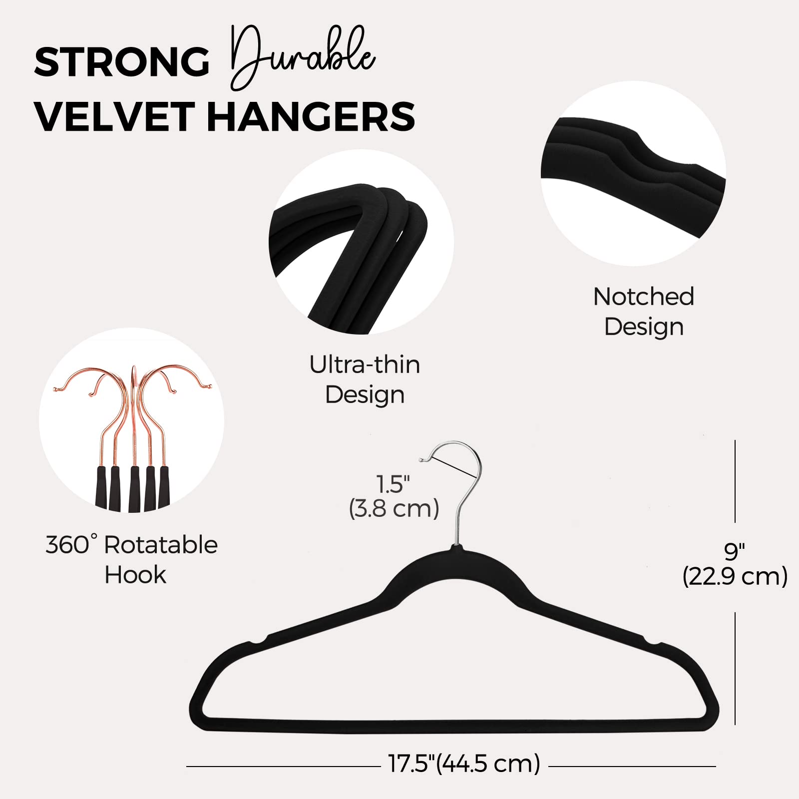 HOUSE DAY velvet hangers ideal for coats and suits in busy closets.