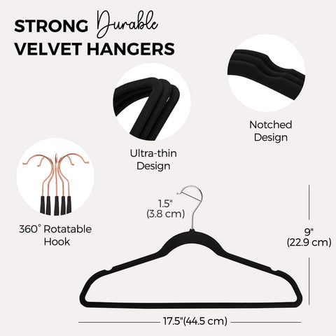 HOUSE DAY velvet hangers ideal for coats and suits in busy closets.