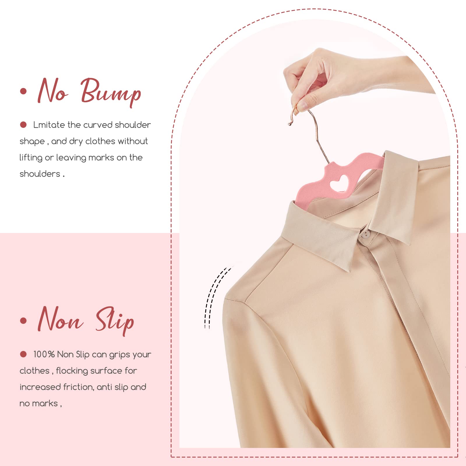 House Day velvet hanger with rose gold hook and elegant finish