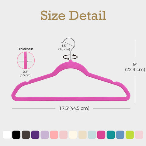 HOUSE DAY Rosy Red Velvet Hangers non-slip design supports secure garment storage