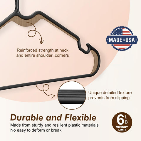 HOUSE DAY shoulder-grooves hangers prevent dress slips and keep heavier garments neatly aligned