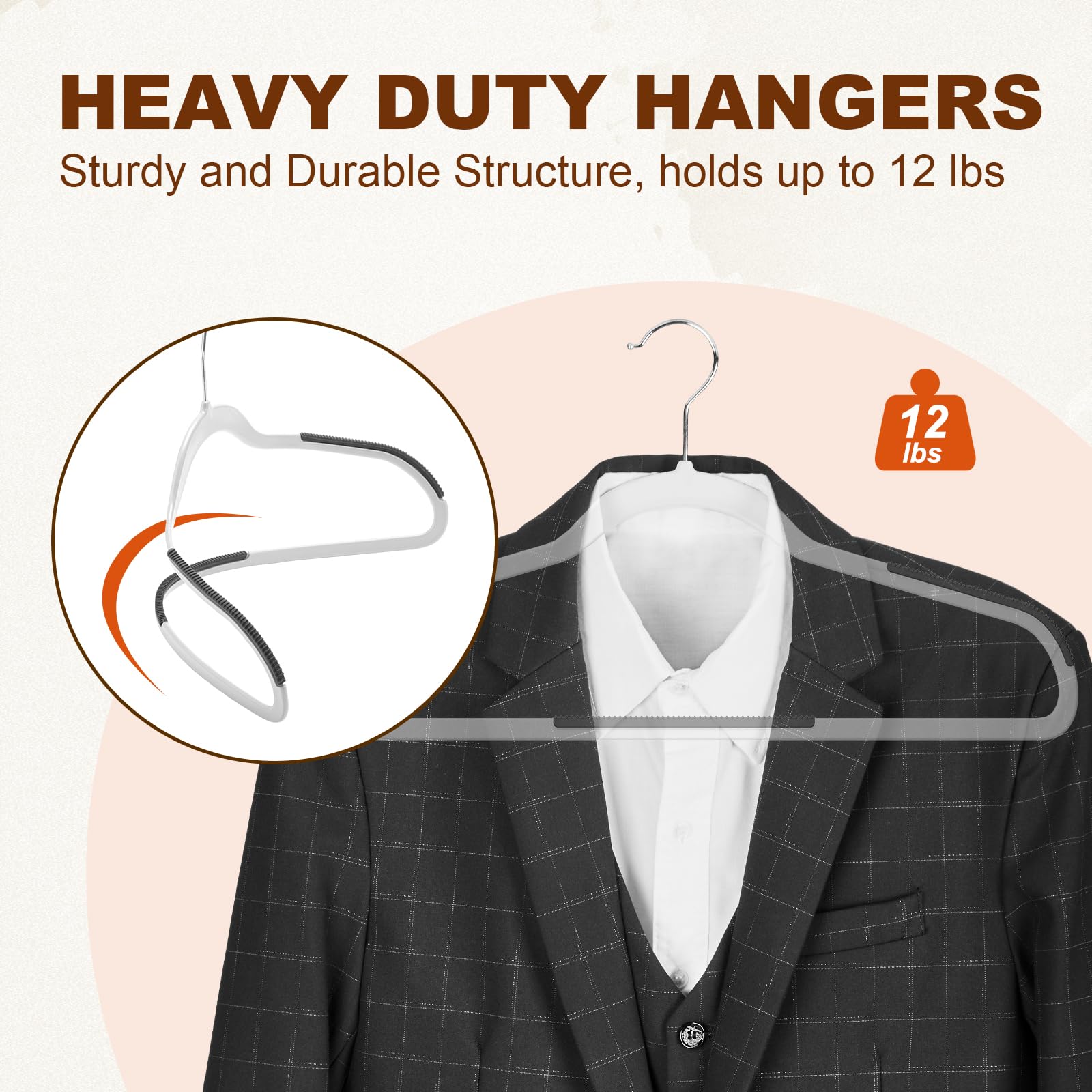 House Day slim profile hanger maximizes closet space.