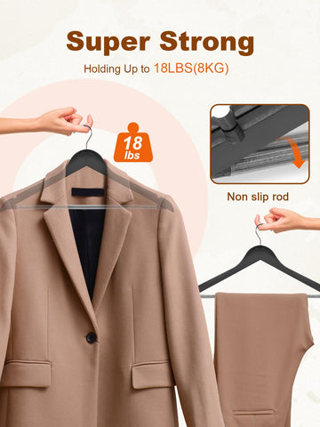 HOUSE DAY smooth finish wooden hangers prevent snags on delicate fabrics