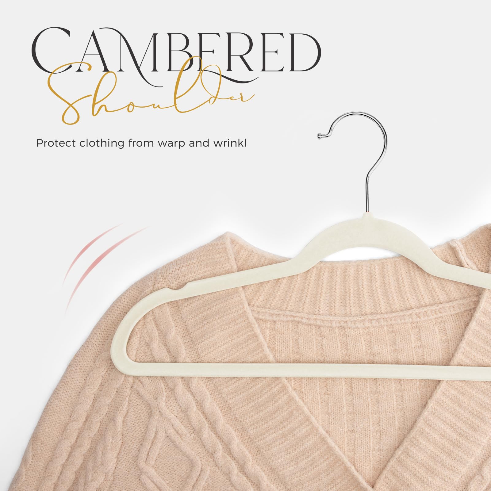 HOUSE DAY Soft flocked velvet finish protects delicate fabrics from slips.
