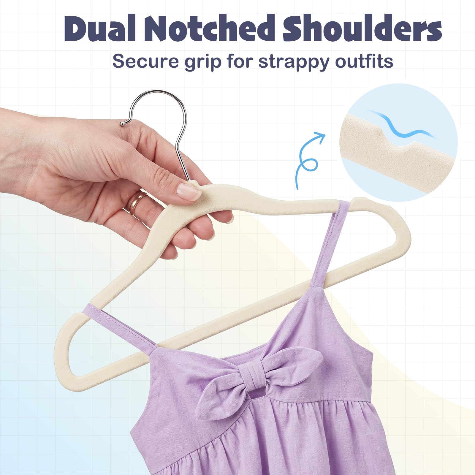 HOUSE DAY slim profile hanger frees closet space for more outfits.