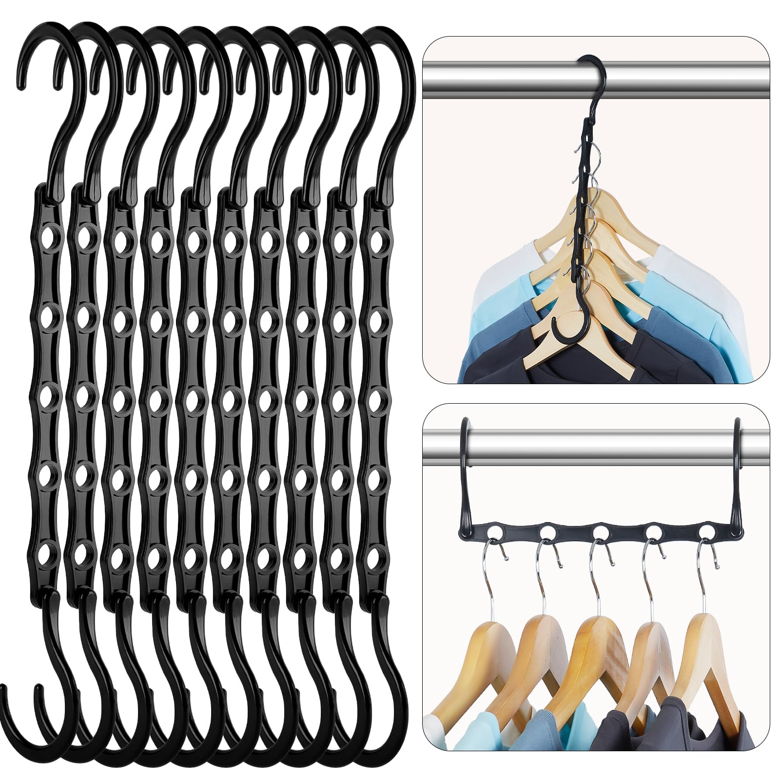 House Day space-saving hanger 20-pack maximizes closet space and keeps garments accessible.