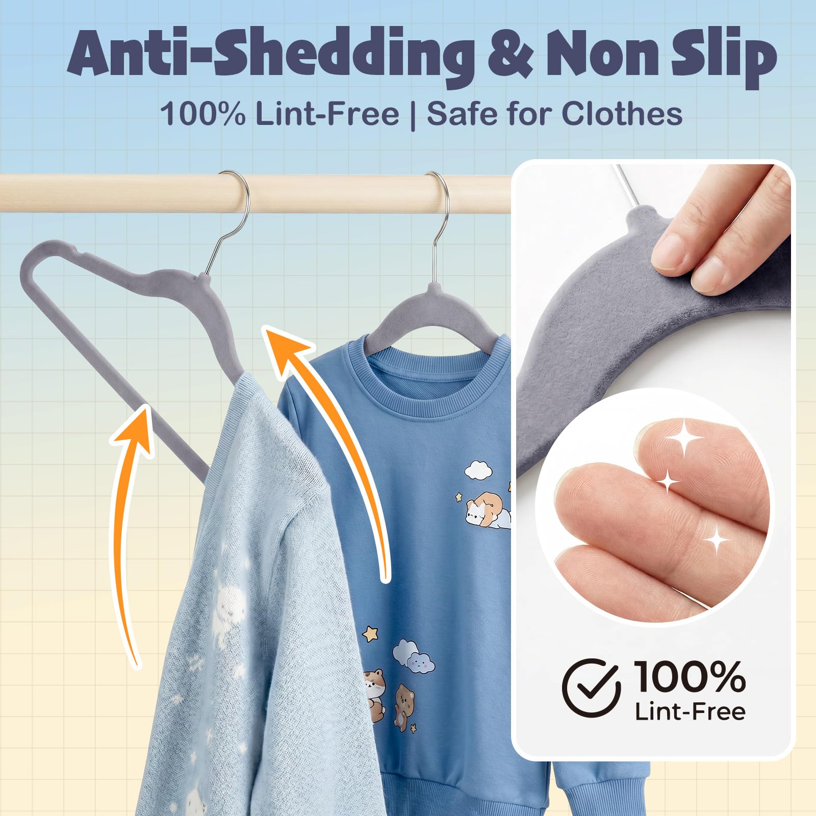 HOUSE DAY space-saving hangers maximize closet space and reduce clutter