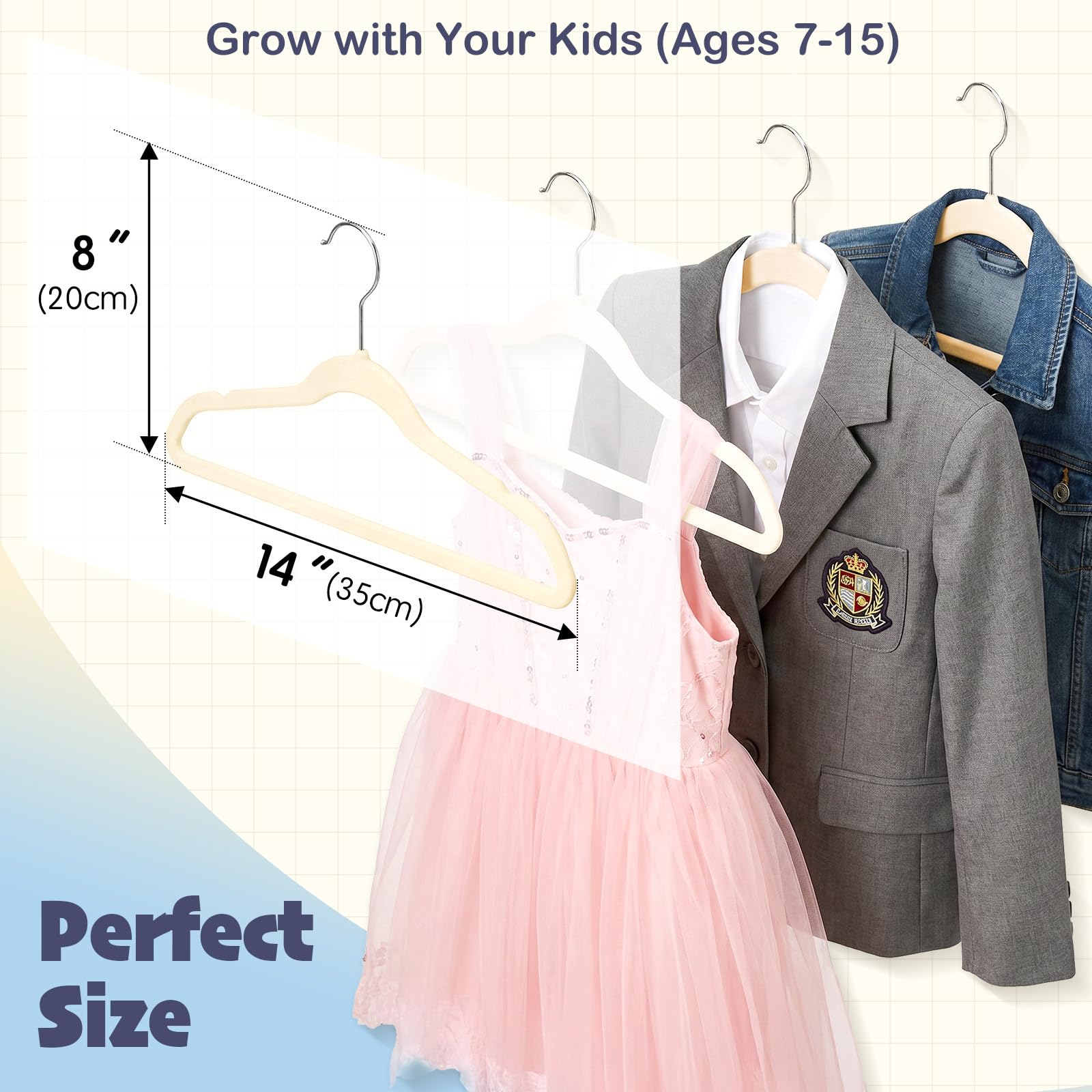 HOUSE DAY space-saving kids hangers help maximize small closets and reduce clutter.