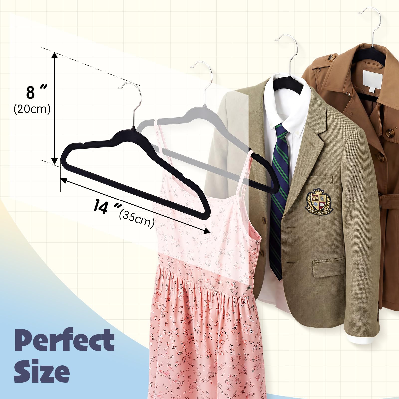 House Day space-saving kids hangers maximize closet room for busy wardrobes.