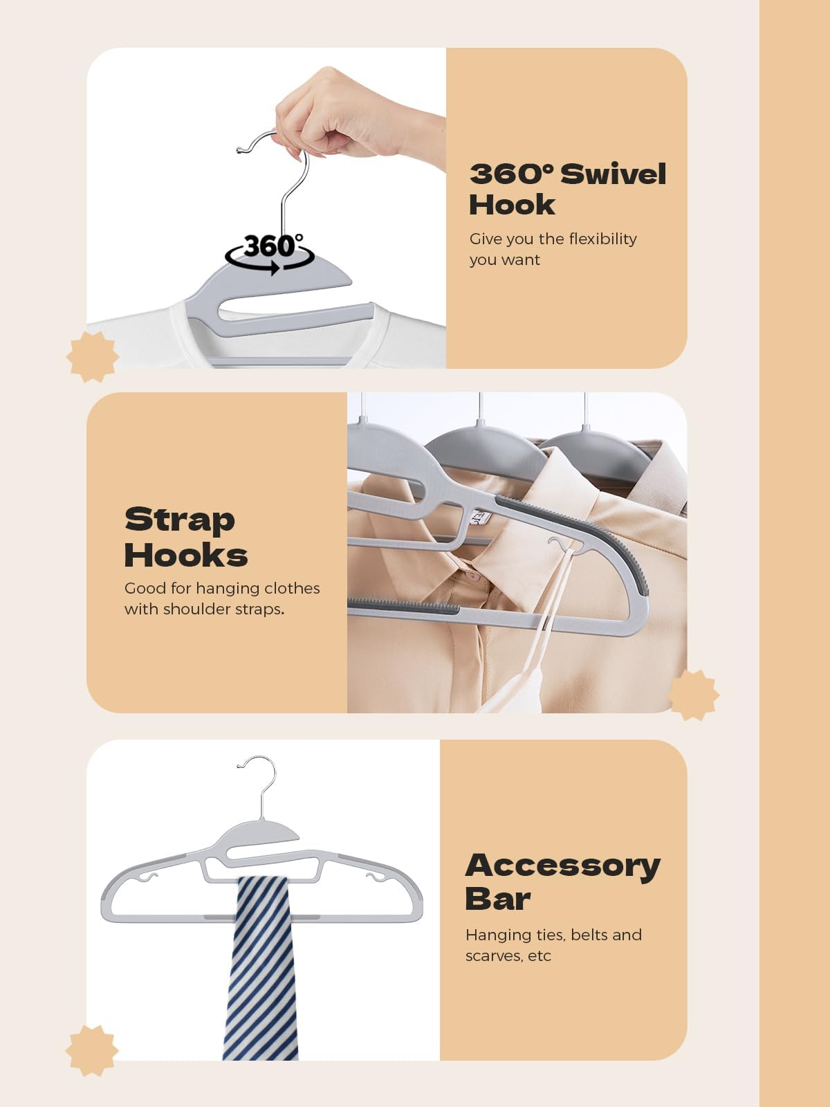 HOUSE DAY slim 0.2 inch profile saves closet space.