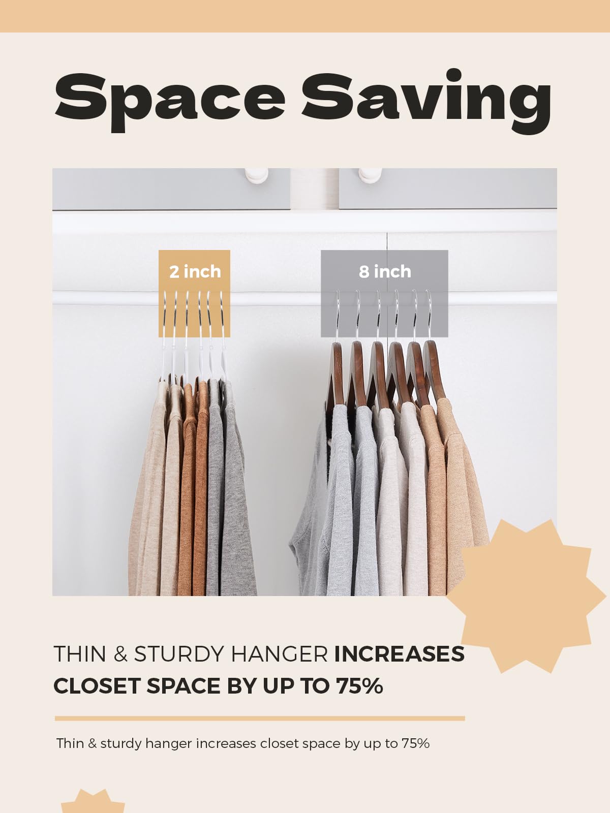 HOUSE DAY slim, space-saving hangers free up closet space
