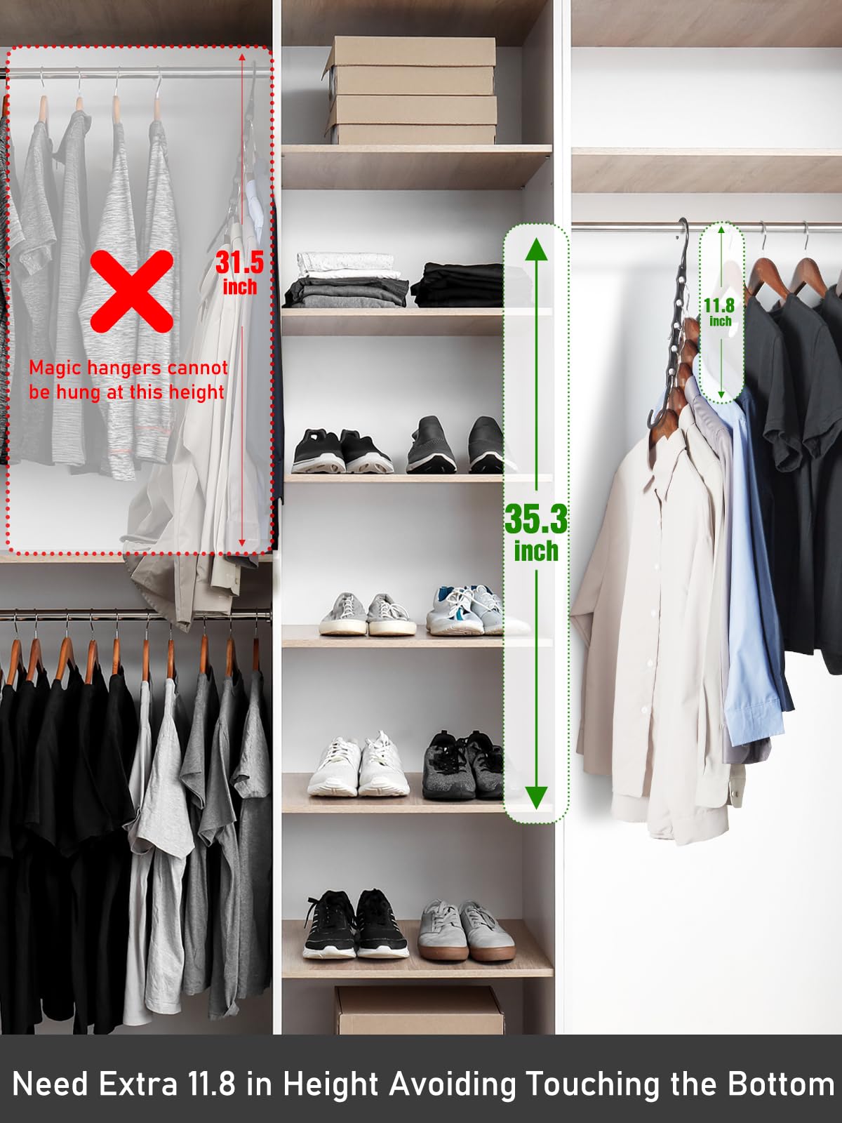House Day stackable closet hangers simplify organizing multiple garments together.