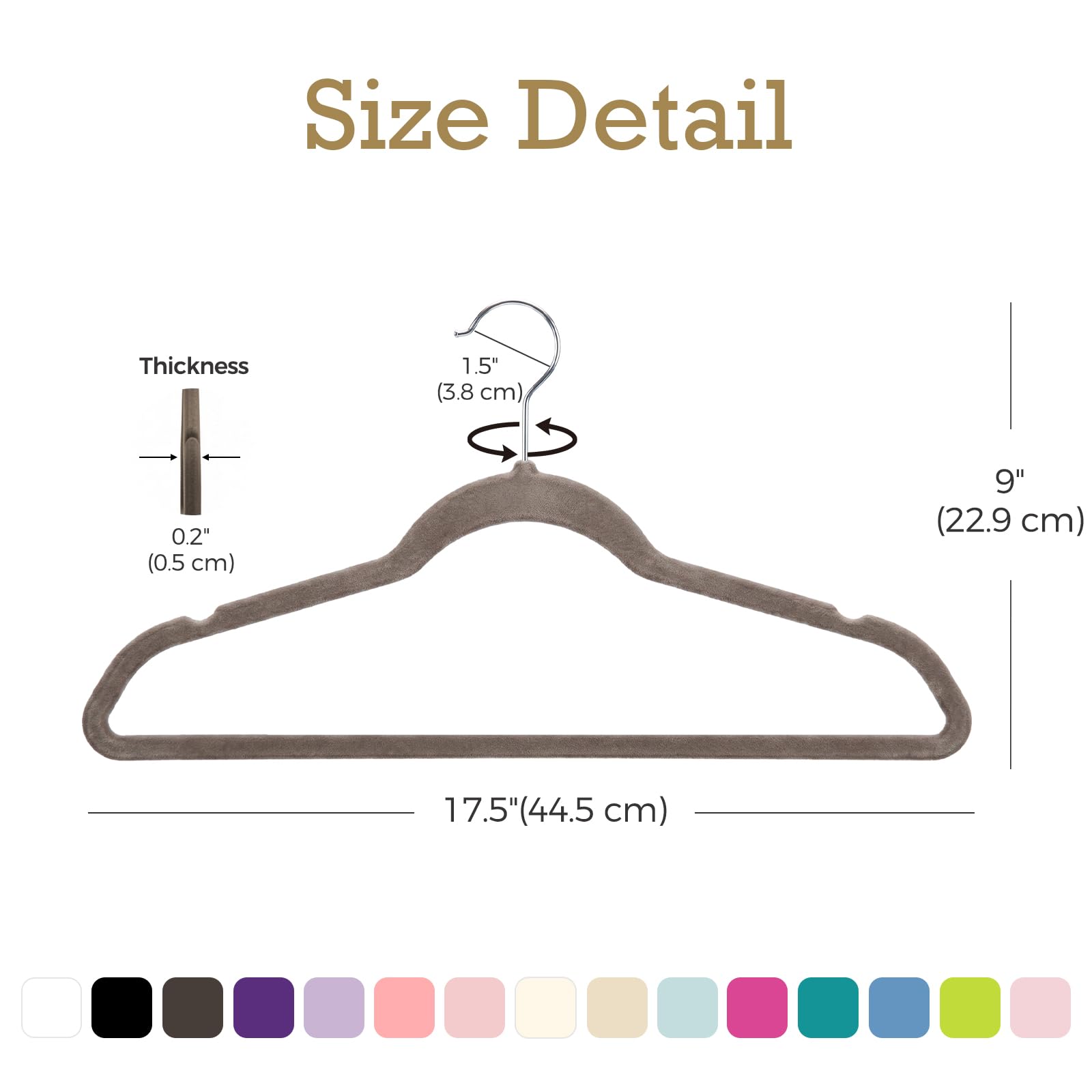 HOUSE DAY taupe velvet hangers 60 pack heavy-duty supports up to 11lbs.