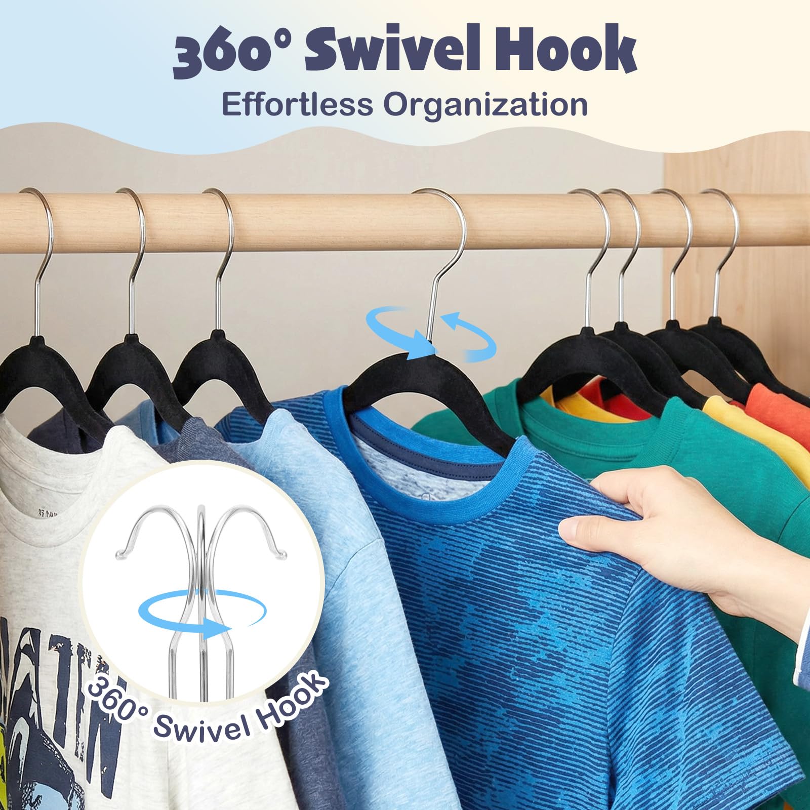 House Day teen-size hangers fit growing wardrobes with a slim profile.