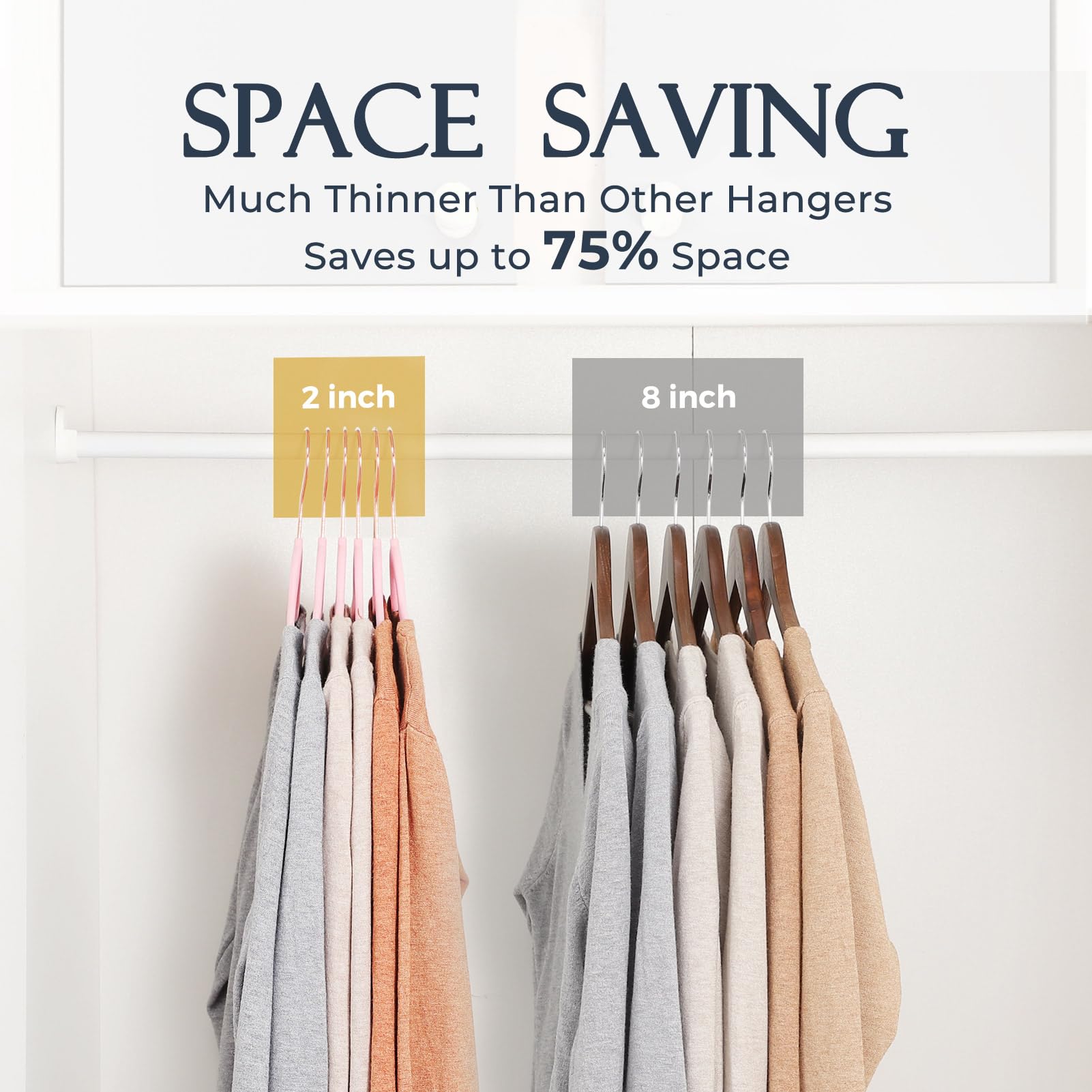 House Day ultra-thin design maximizes closet space without bulk.