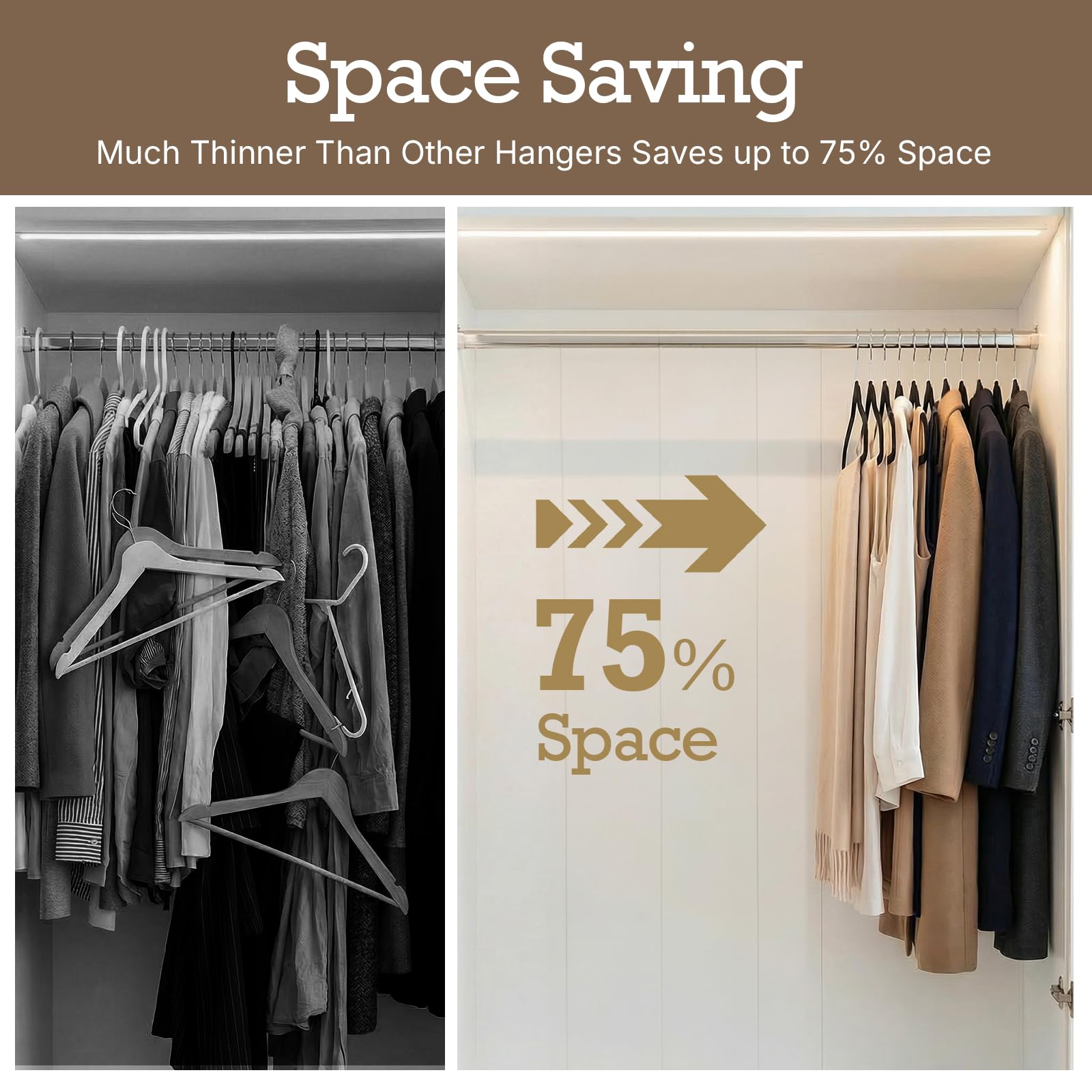 HOUSE DAY ultra-thin design hanger saves closet space while supporting garments.