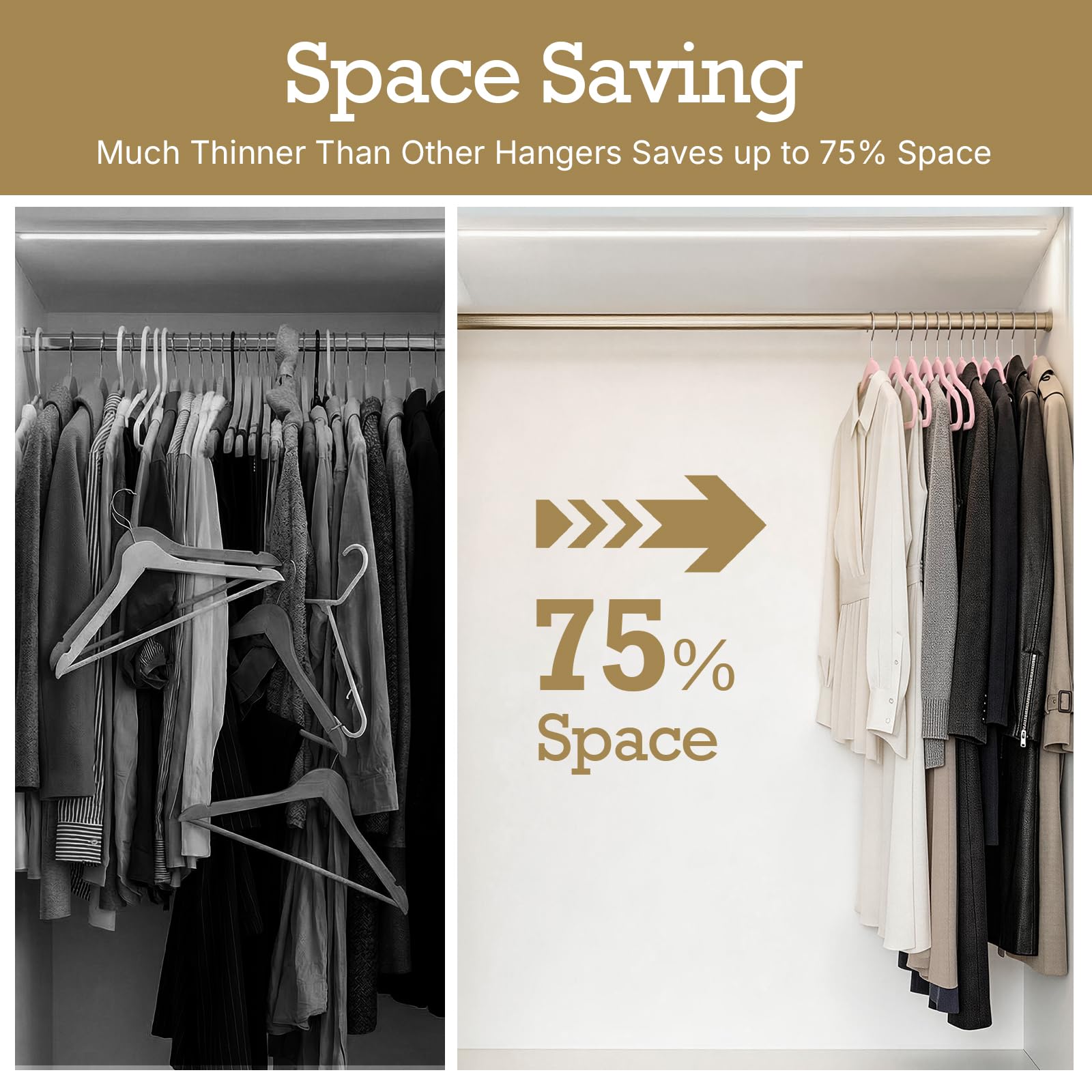 HOUSE DAY ultra-thin design maximizes closet space for wardrobe sorting.
